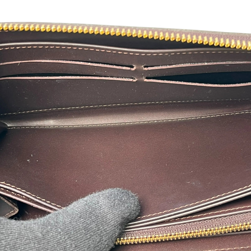 LOUIS VUITTON Monogram Vernis Zippy Wallet Long Wallet - Dark Brown 