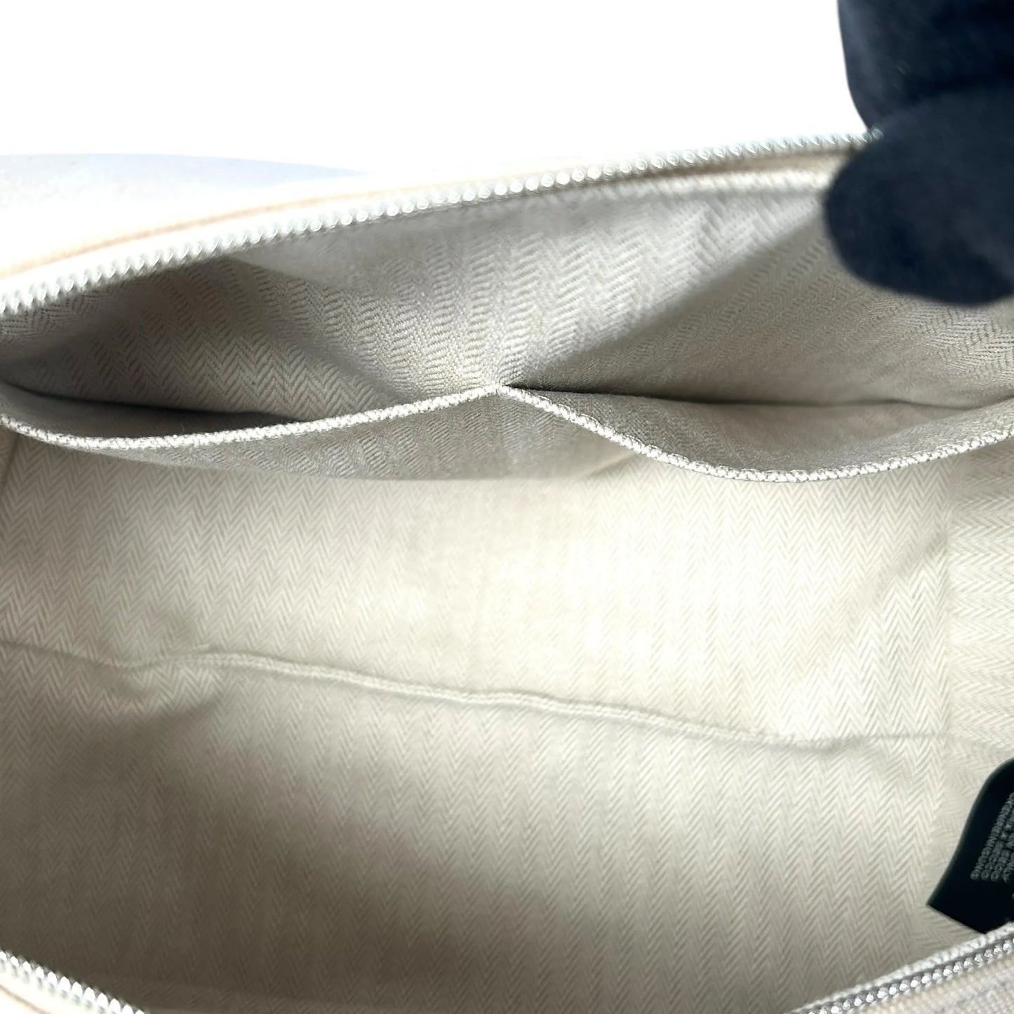 HERMES Bridesmaid Black GM Cotton Canvas Pouch - Beige