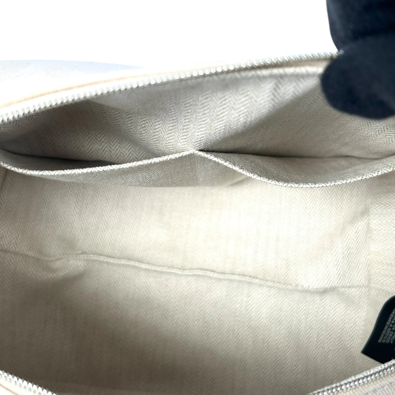 HERMES Bridesmaid Black GM Cotton Canvas Pouch - Beige