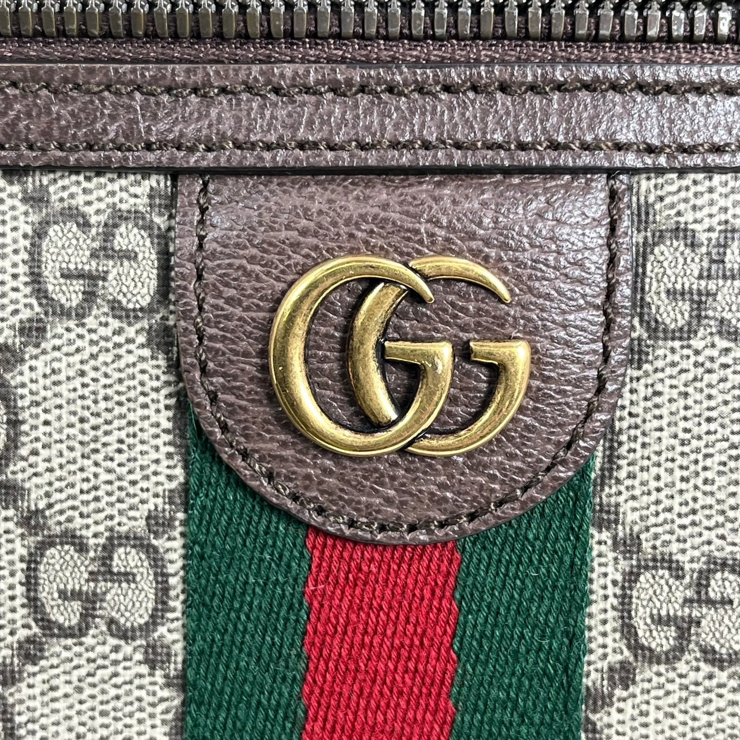 GUCCI オフィディア GGスプリーム キャンバス ショルダーバッグ - ブラウン