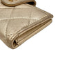 CHANEL Matelasse Caviar Skin Metallic Bi-fold wallet