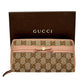 GUCCI GG Canvas Ribbon Round Zip Long Wallet