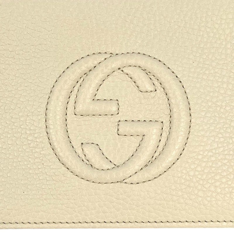 GUCCI Soho Chain Wallet - Cream