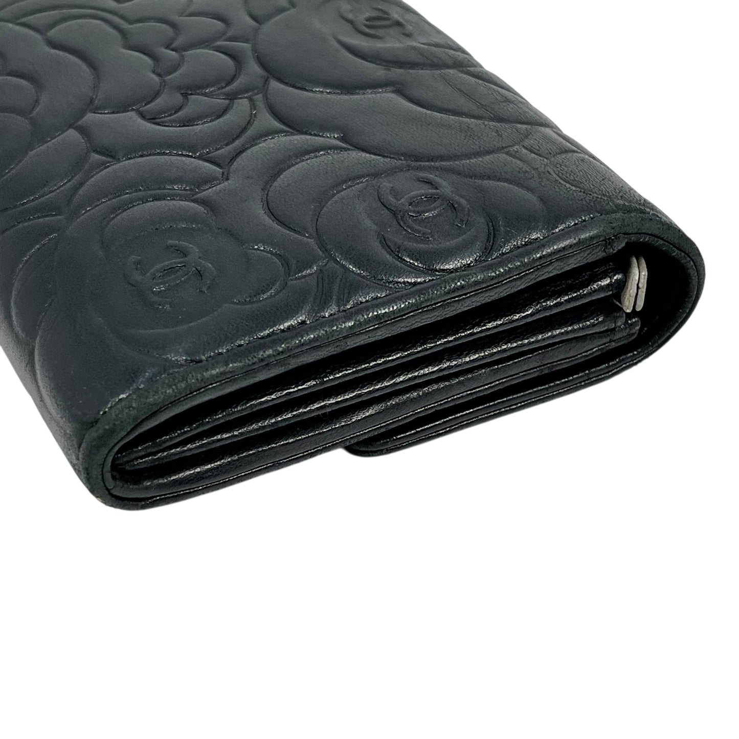 CHANEL Cocomark Camellia long wallet