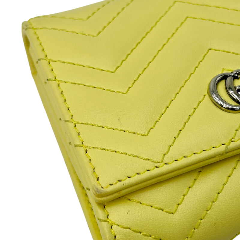 GUCCI GG Marmont Leather Compact Wallet - Yellow