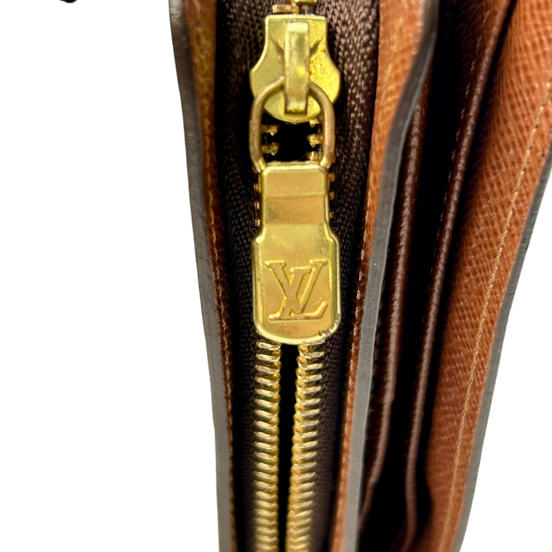 Louis Vuitton Monogram Portefeuille Porte-Papier Zip Compact Wallet - Brown - 32441