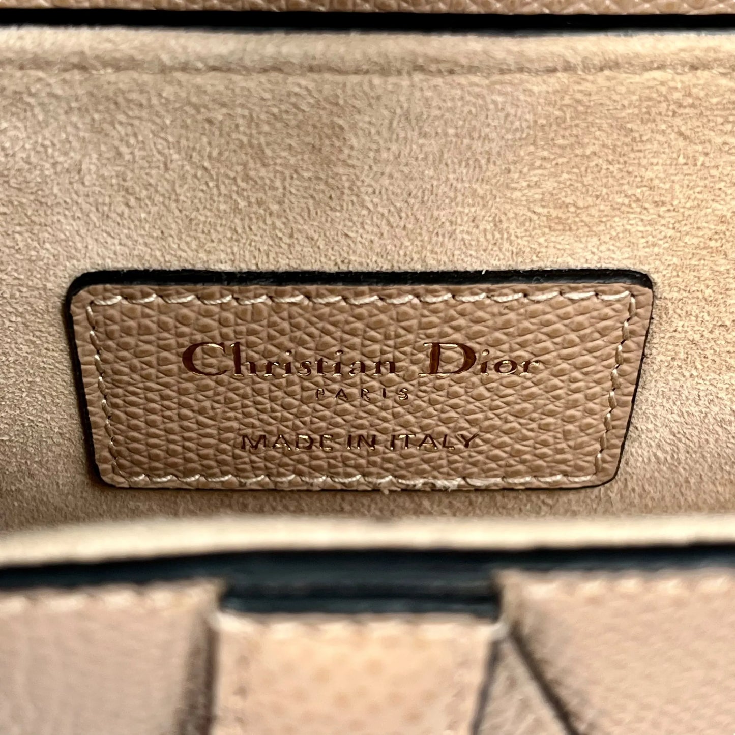 Dior Saddle Leather Hand Bag - Beige
