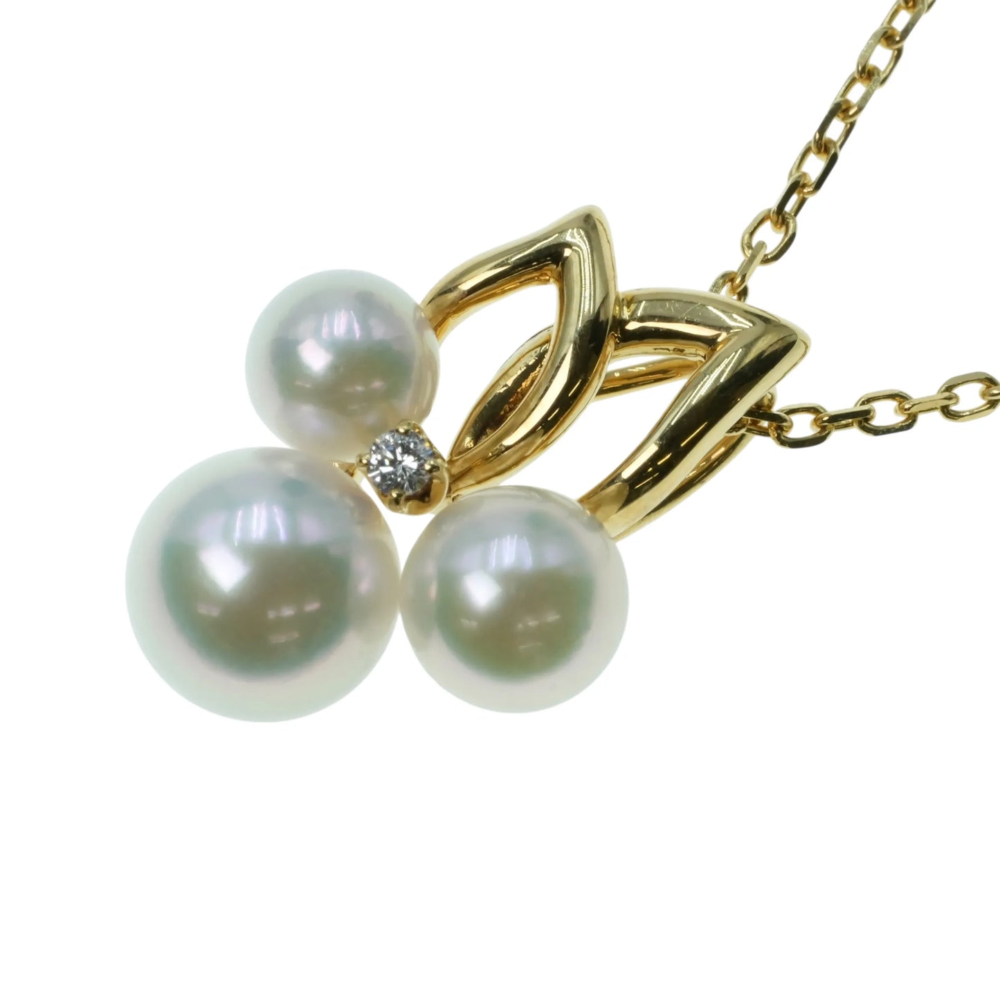 Pearl Diamond Necklace 18KYG Jewelry