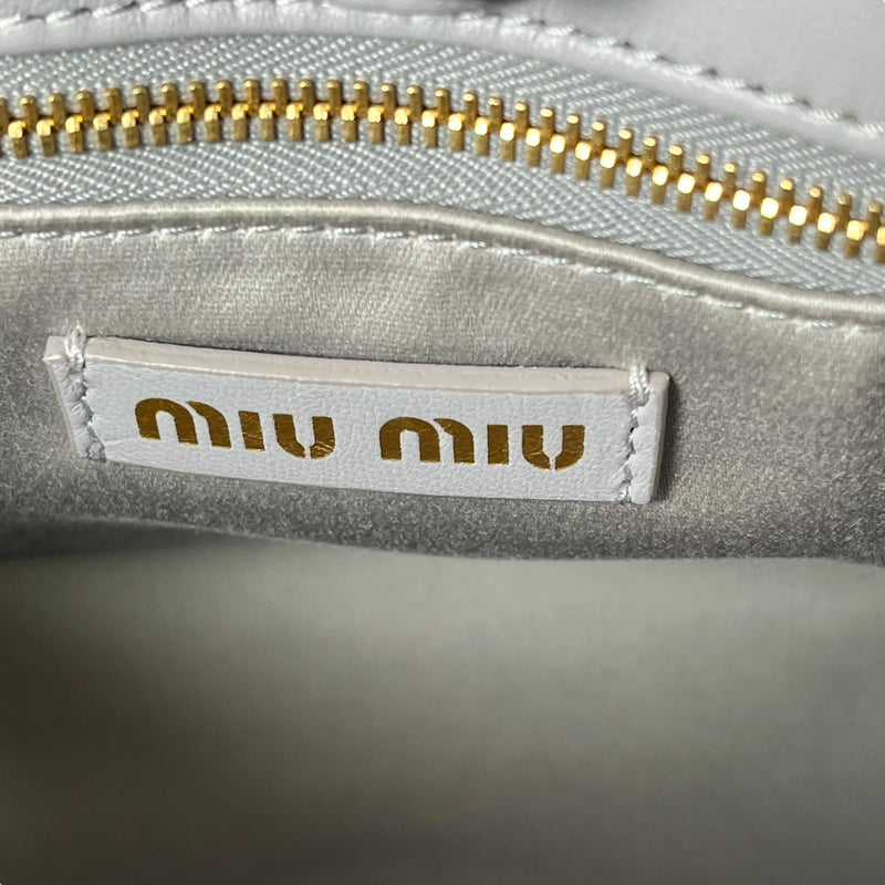 Miu Miu Materasse Nappa Leather Hand Bag - Gray