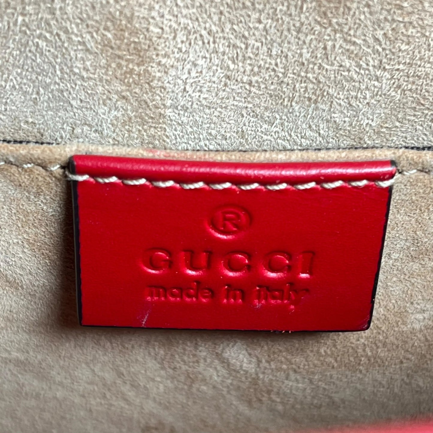 GUCCI Sylvie Chain Mini Hand Bag Shoulder Bag - Red