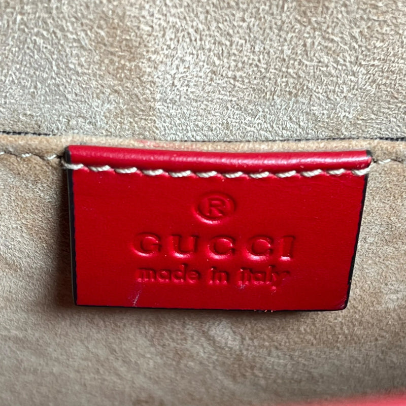 GUCCI Sylvie Chain Mini Hand Bag Shoulder Bag - Red