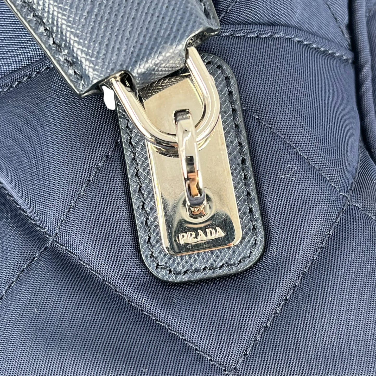 PRADA Nylon Quilting Chain Shoulder Bag - Navy