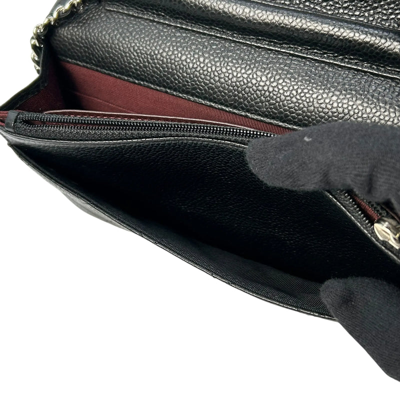 CHANEL Materasse Caviarskin Chain Wallet - Black - 34883
