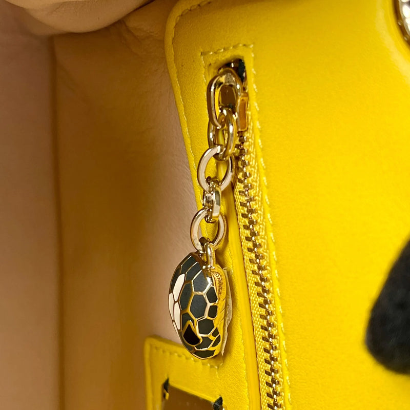 BVLGARI Serpenti Cabochon Chain Shoulder Bag - Yellow