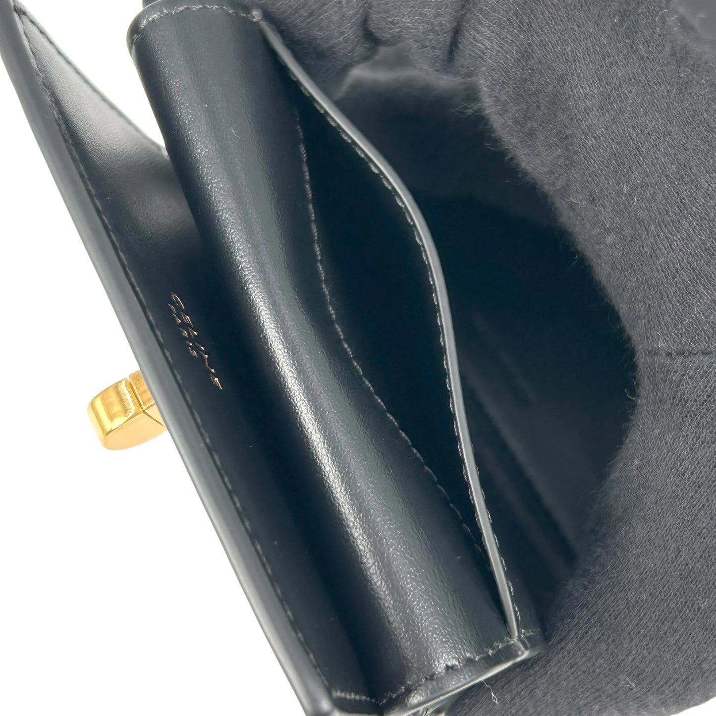 CELINE Trifold Calfskin Compact Wallet 16 - Black