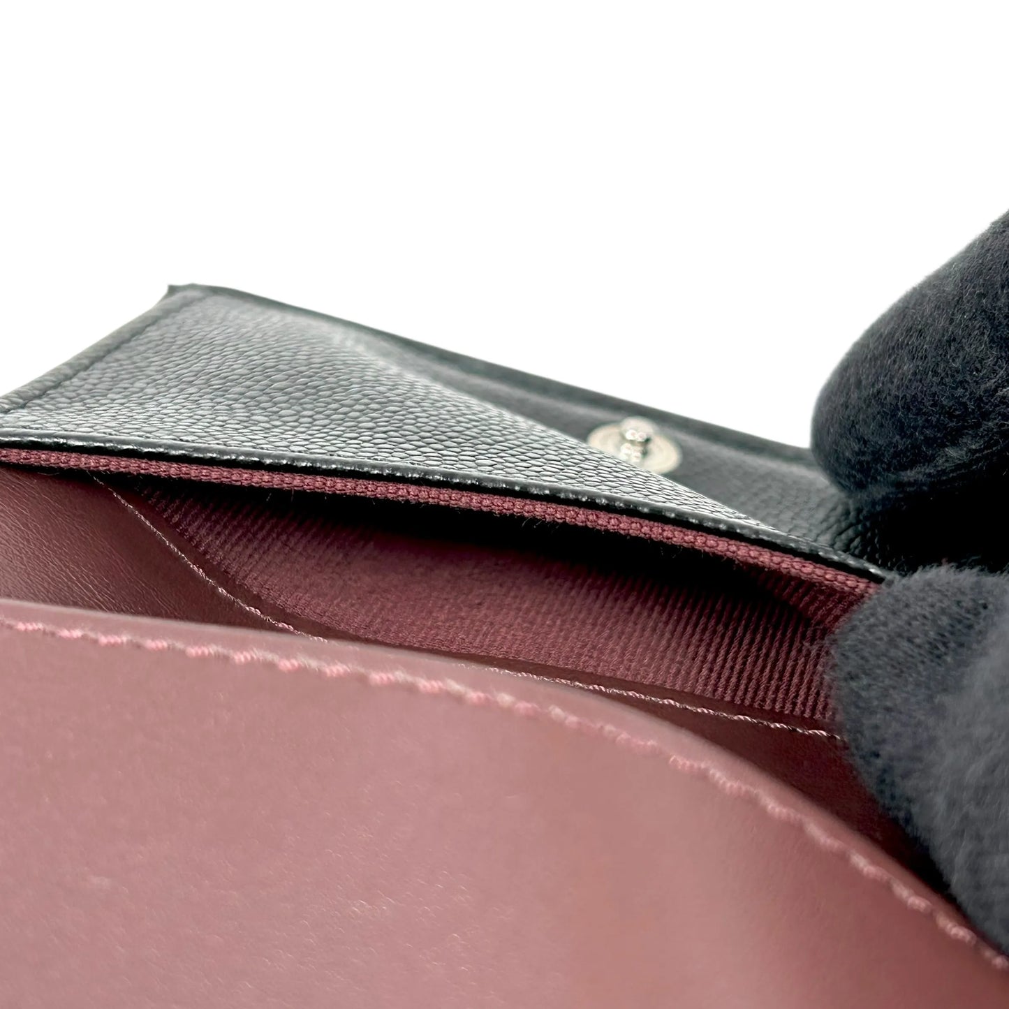 CHANEL Materasse Caviarskin Compact Wallet - Black - 35107