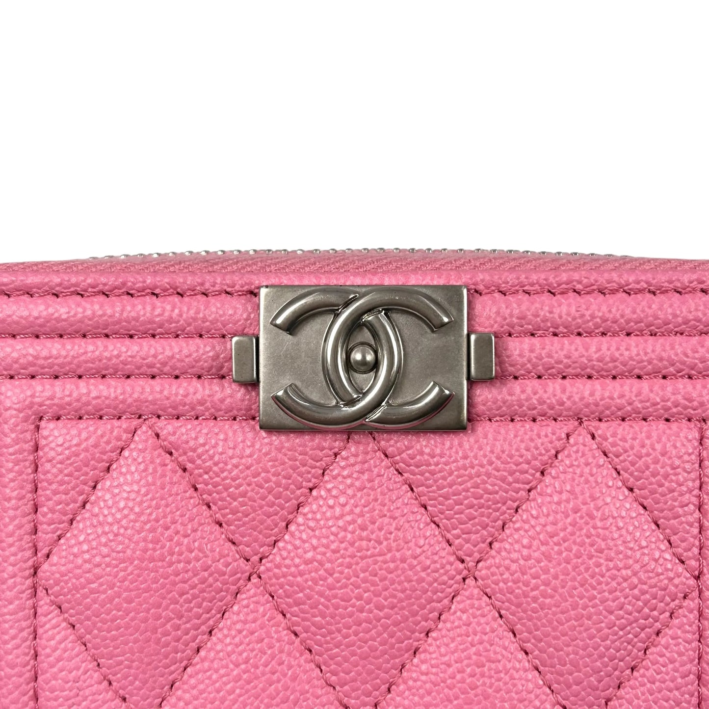 CHANEL Boy Chanel Zippy Coin Case Compact Wallet - Pink