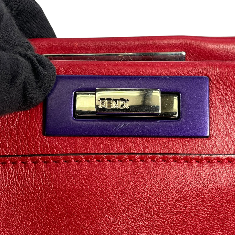 Fendi Peekaboo Iconic Medium Hand Bag Shoulder Bag - Red