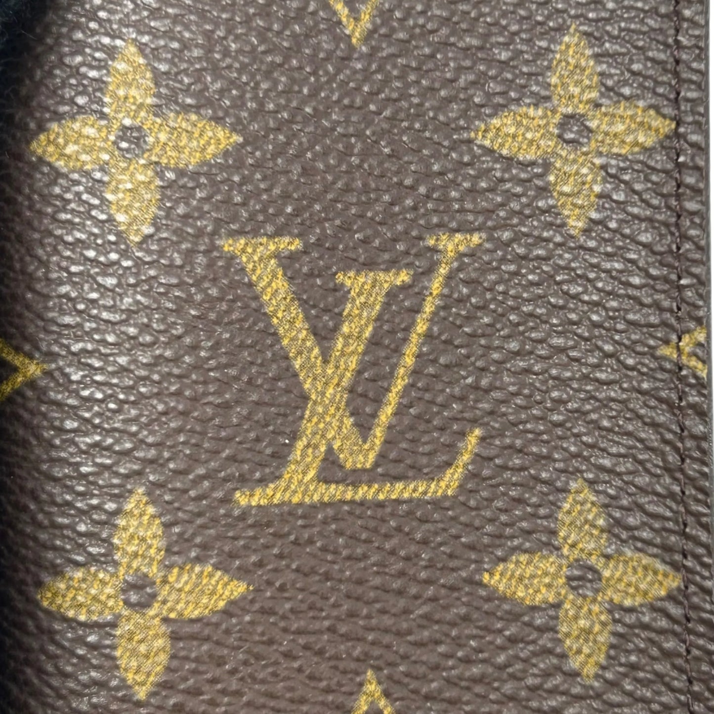 LOUIS VUITTON Porte Carte Credit Pression Monogram Canvas Card Case - Dark Brown 