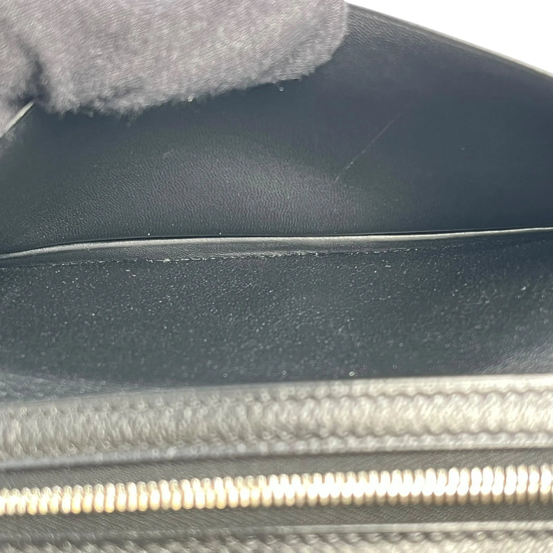 HERMES Bearn Soufflet Alligator Long Wallet - Black with J Stamp (2006) 