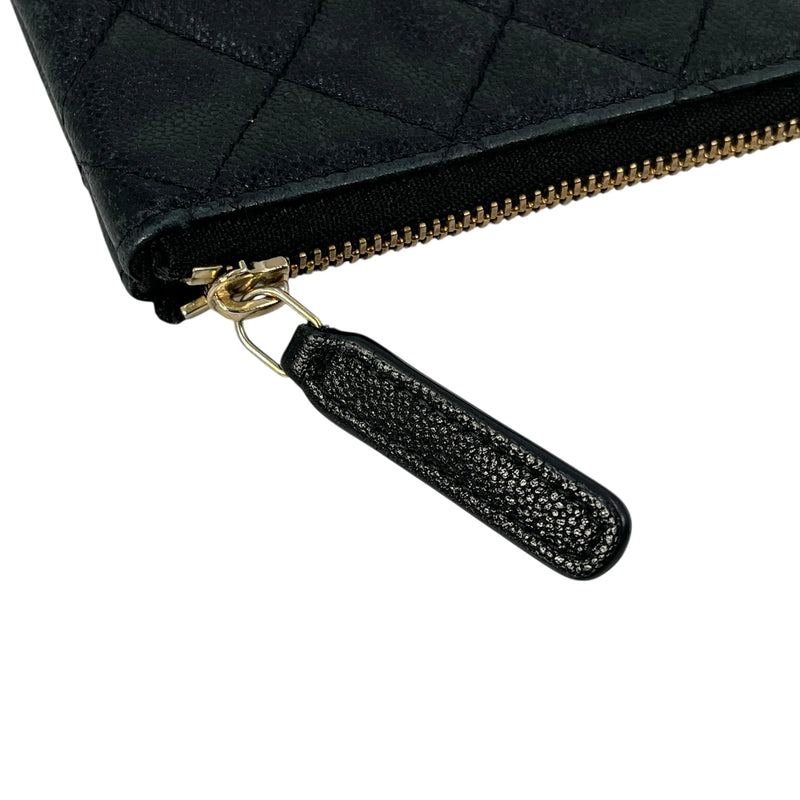 CHANEL Caviar Leather Classic Zip Coin Case - Black 
