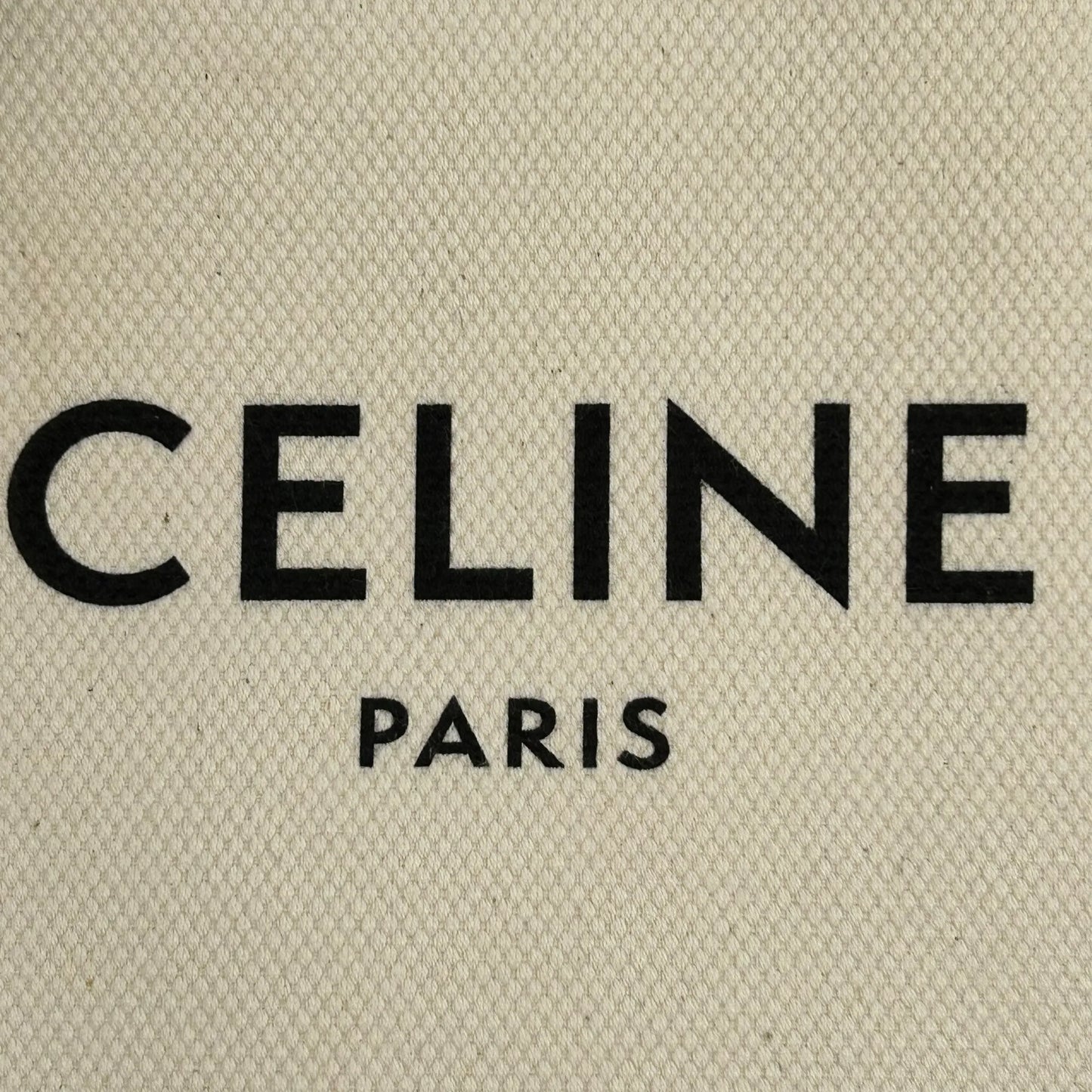 CELINE Mini Vertical Cabas Canvas Hand Bag Shoulder Bag - White