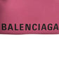 BALENCIAGA Ville Logo Leather Pouch Clutch Bag - Pink