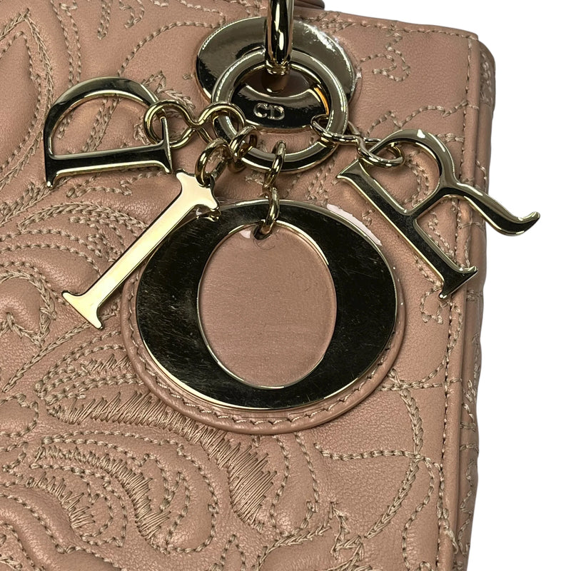 Christian Dior Lady Dior Lambskin Handbag/Shoulder Bag - Pink