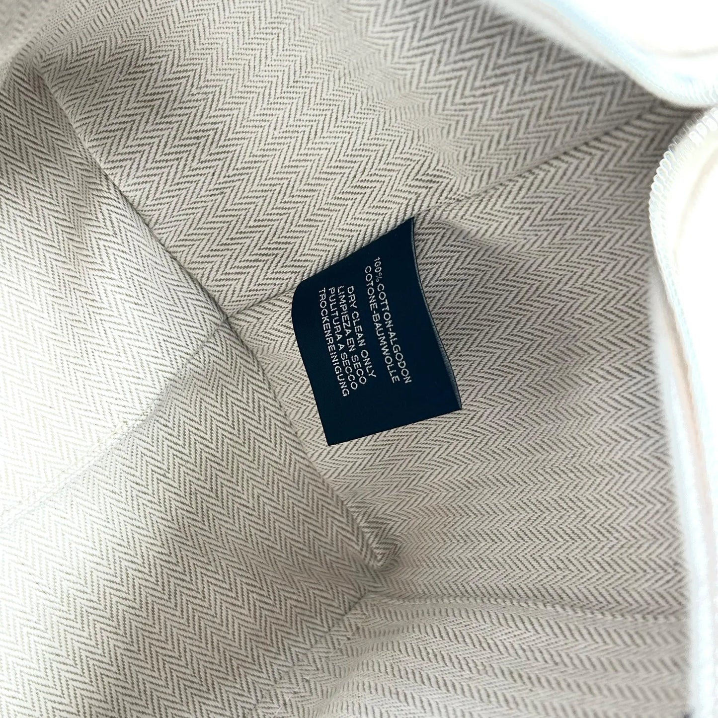 HERMES Bridesmaid Black GM Cotton Canvas Pouch - Beige