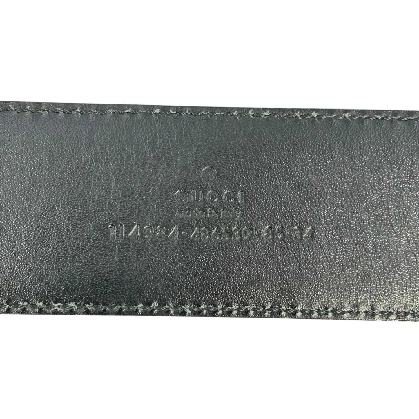 GUCCI Guccissima GG Logo Leather Belt - Black 