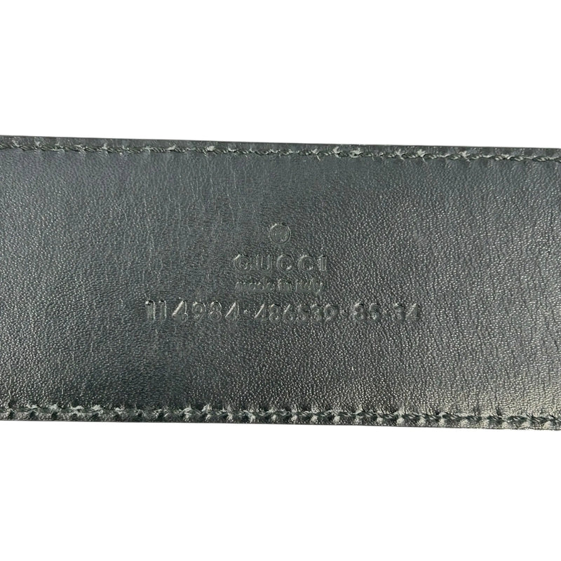 GUCCI Guccissima GG Logo Leather Belt - Black 