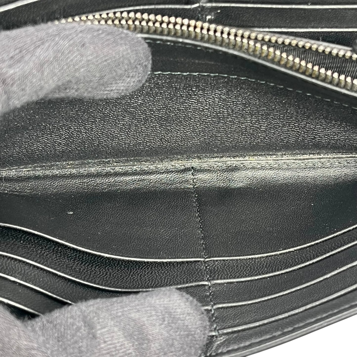 BOTTEGA VENETA Intrecciato Leather Long Wallet - Black 