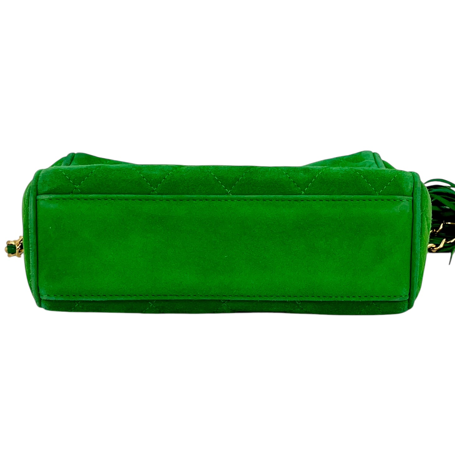 CHANEL Fringed Charm Chain Shoulder Green