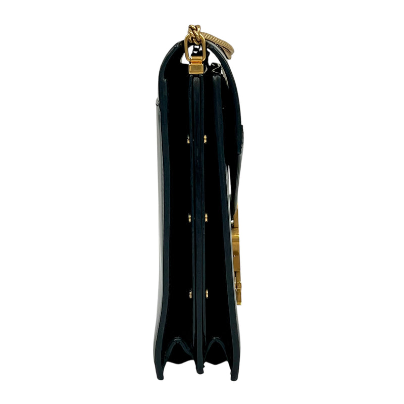 Saint Laurent Cassandra Leather Chain Shoulder Bag Black
