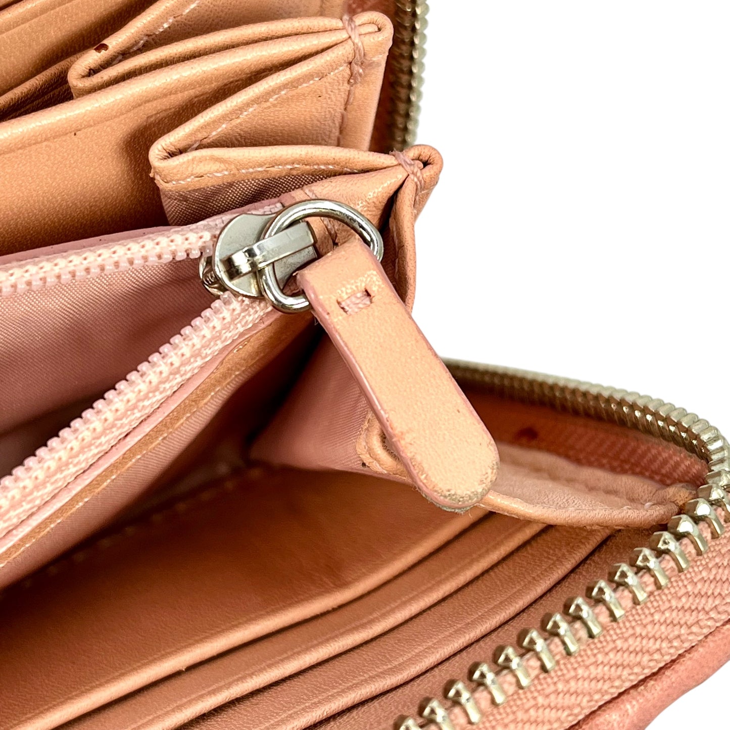 COACH Madison gathered leather zip around wallet