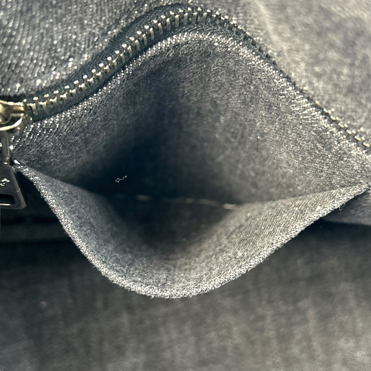 PRADA Canapa Rhinestone Hand Bag - Charcoal Gray