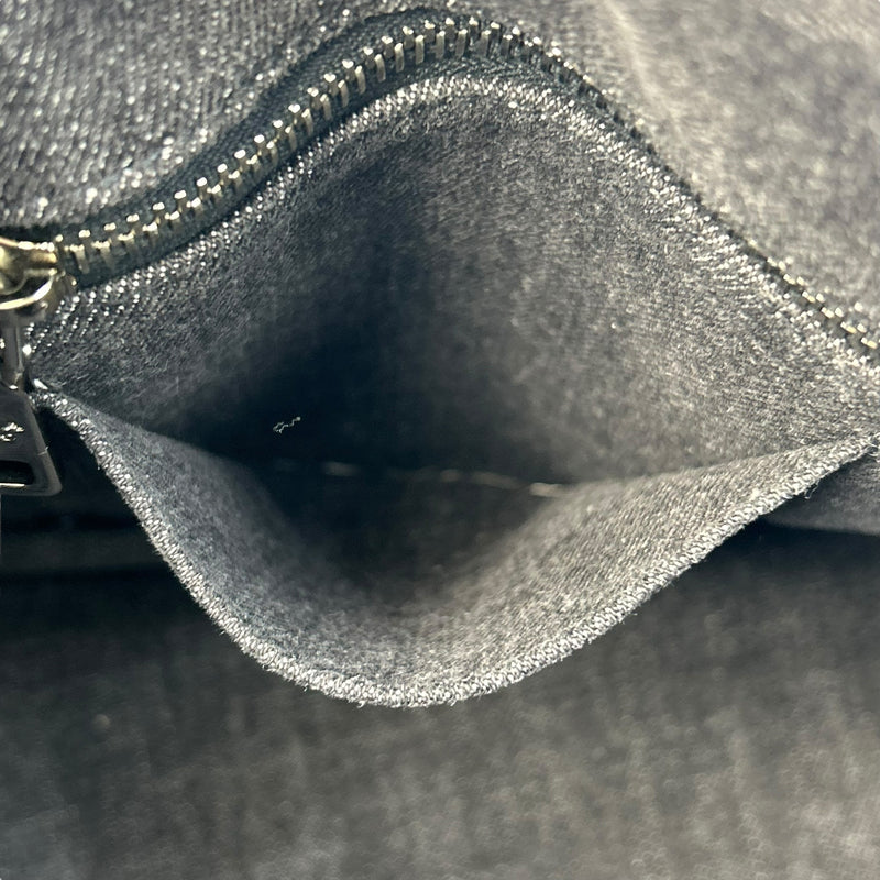 PRADA Canapa Rhinestone Hand Bag - Charcoal Gray