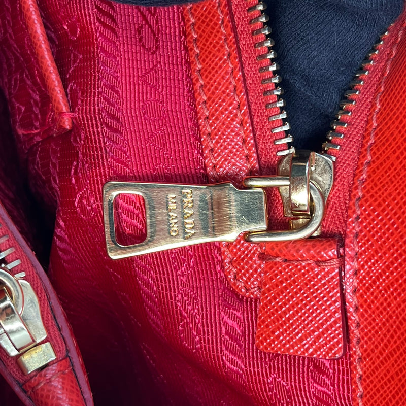 PRADA Galleria Saffiano Leather Hand Bag - Red