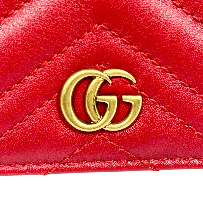 GUCCI GG Marmont Compact Wallet - Red