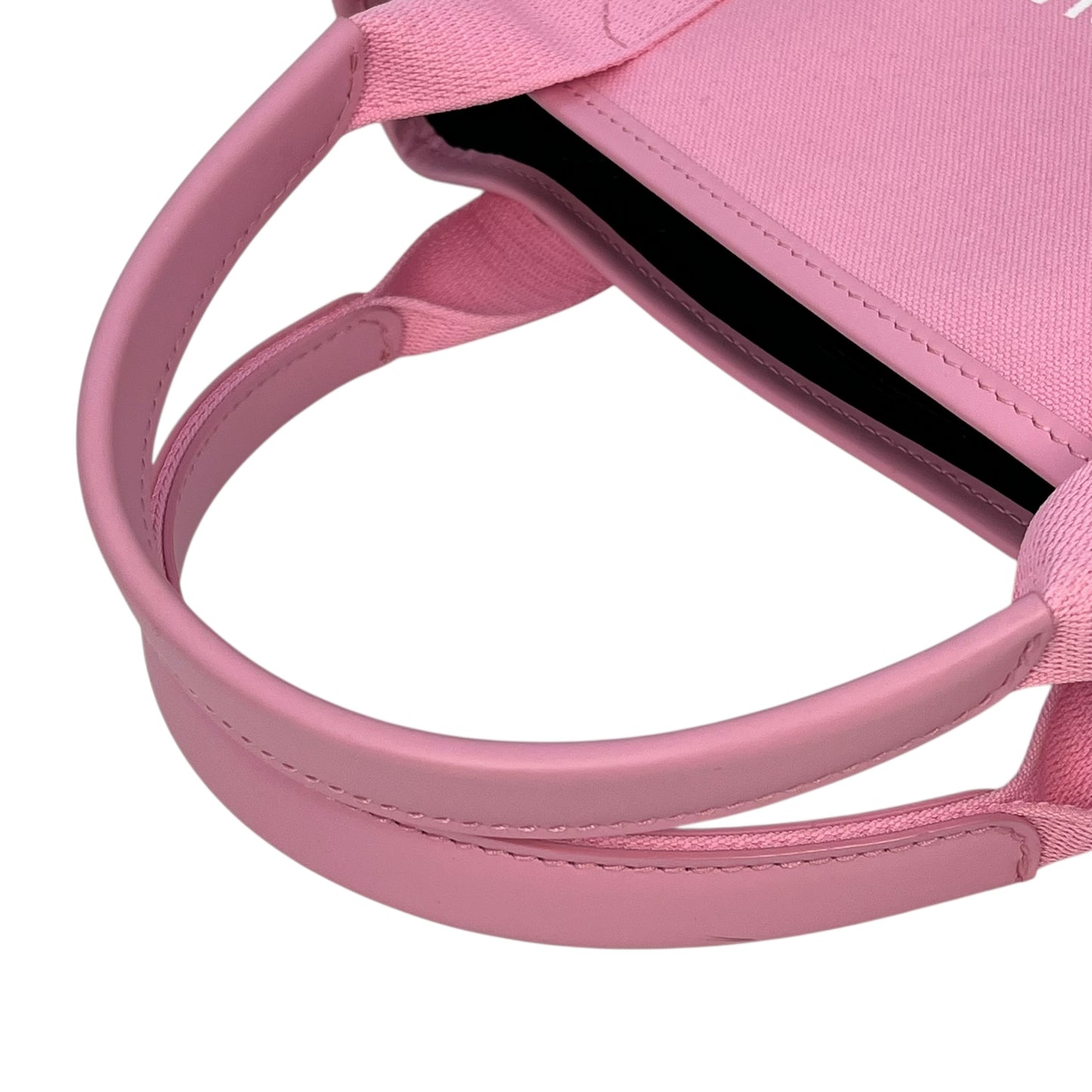 BALENCIAGA Navy Canvas XS Hand Bag - Pink