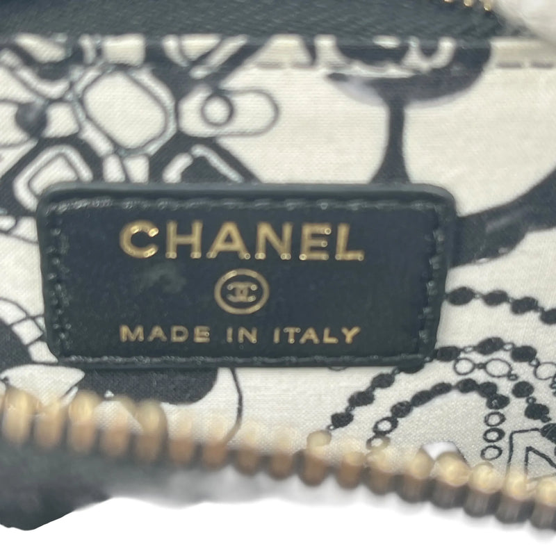 CHANEL Coco Mark Gold Hardware Compact Wallet - Black