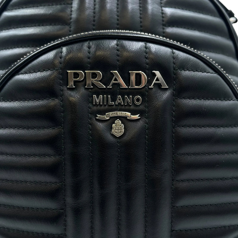 PRADA Diagramme Leather Backpack - Black