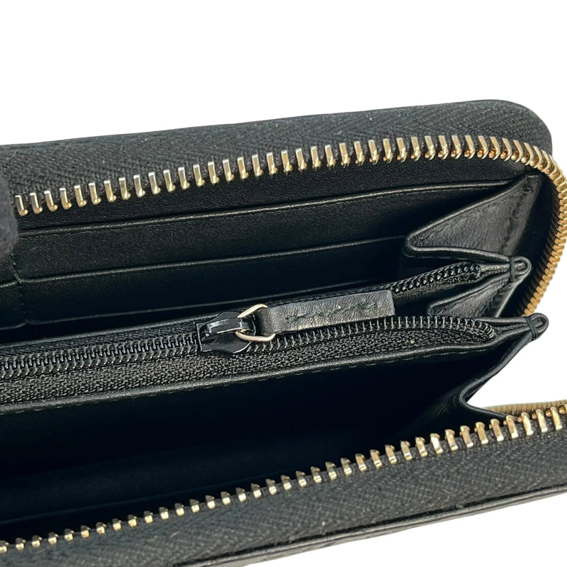 GUCCI Microguccissima Round Zip Long Wallet - Black