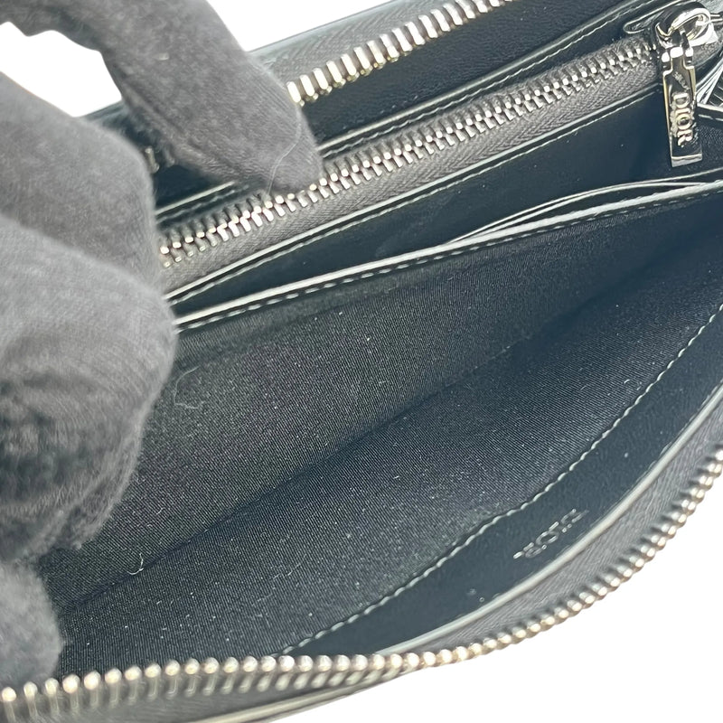 Dior CD Icon Round Zipper Long Wallet - Black