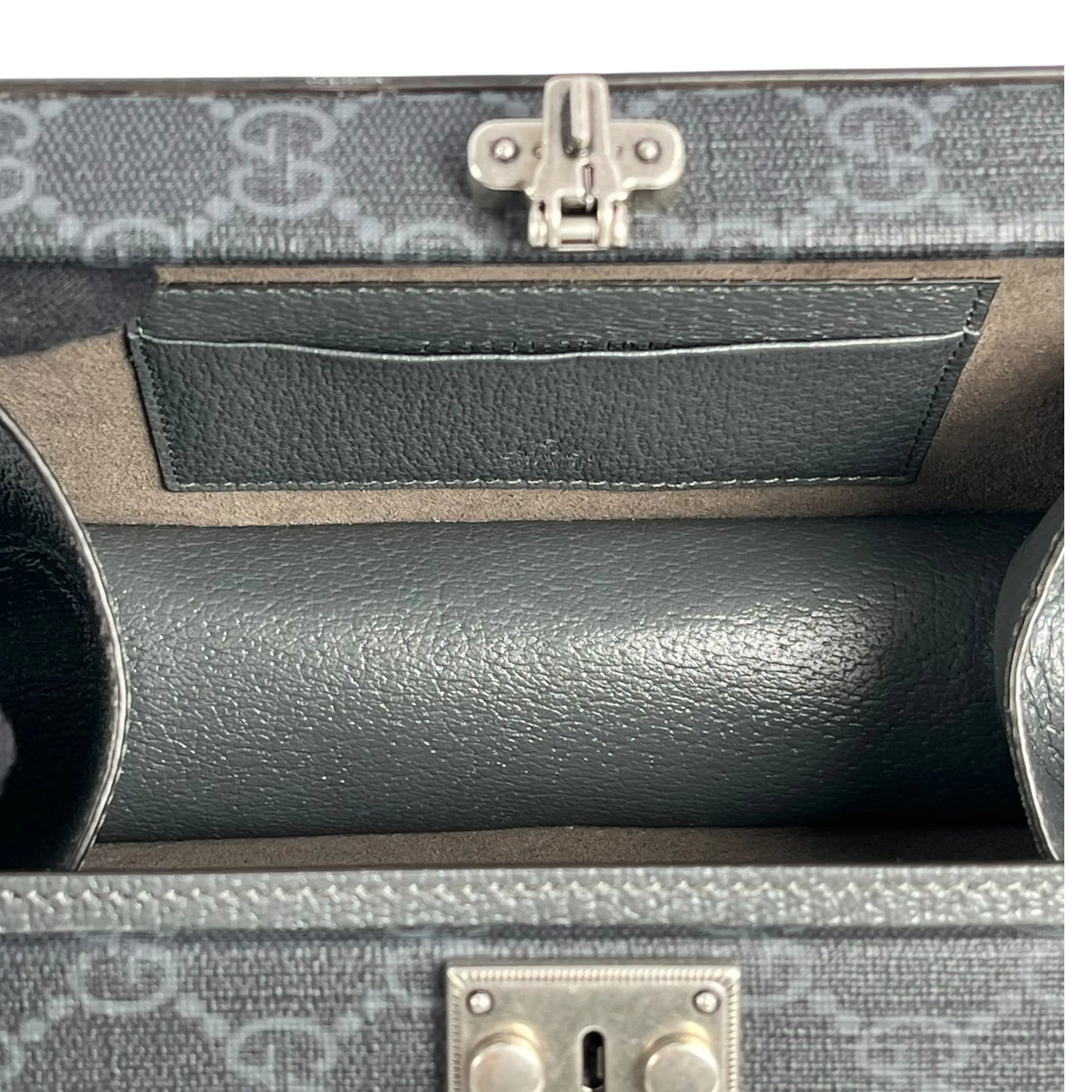 GUCCI GG Supreme Small Faux Leather Cross Body Bag - Gray