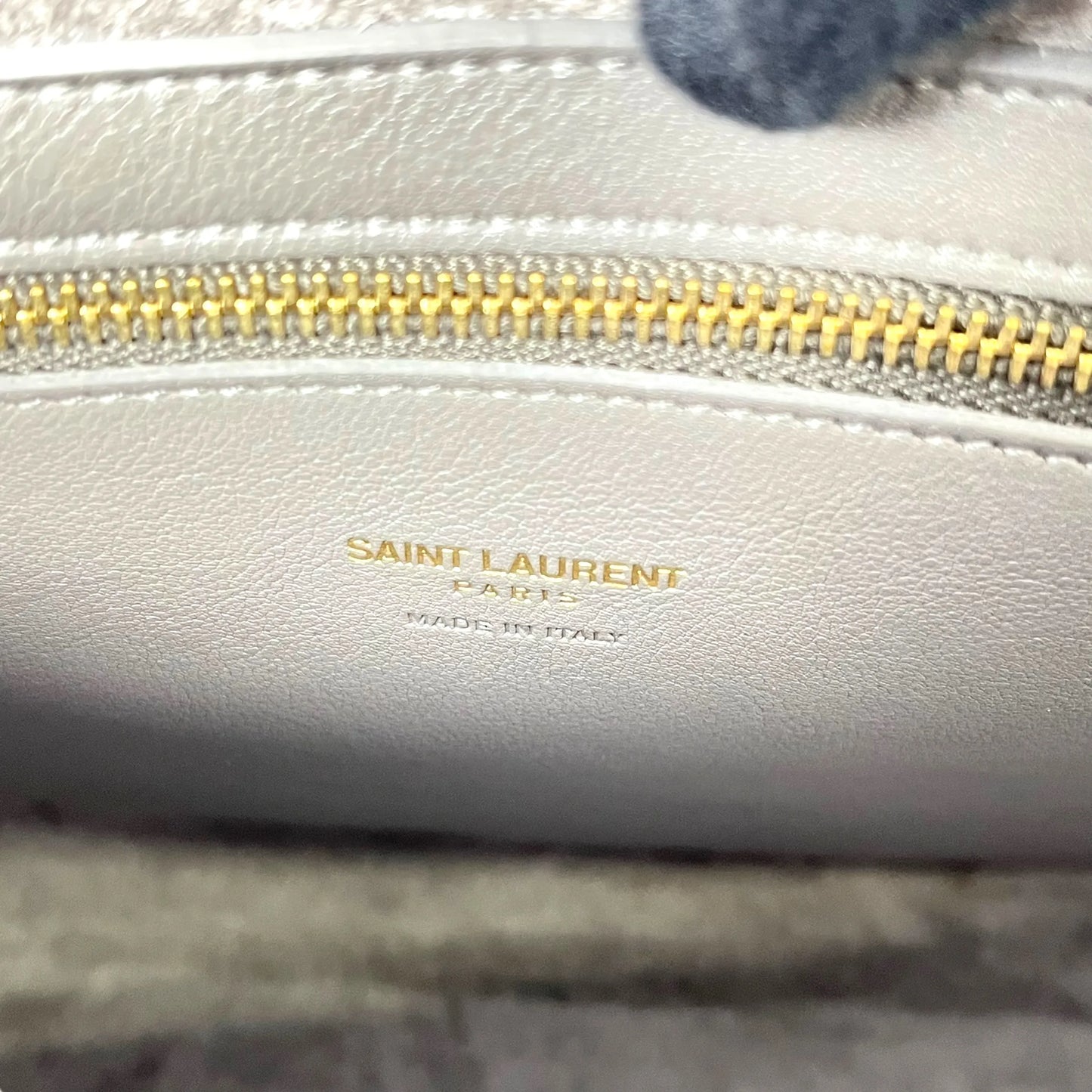 Saint Laurent Cabas Leather Hand Bag - Gray