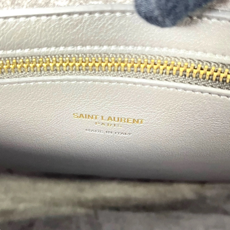 Saint Laurent Cabas Leather Hand Bag - Gray