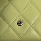 CHANEL Materasse Lambskin Card Case - Lime Yellow