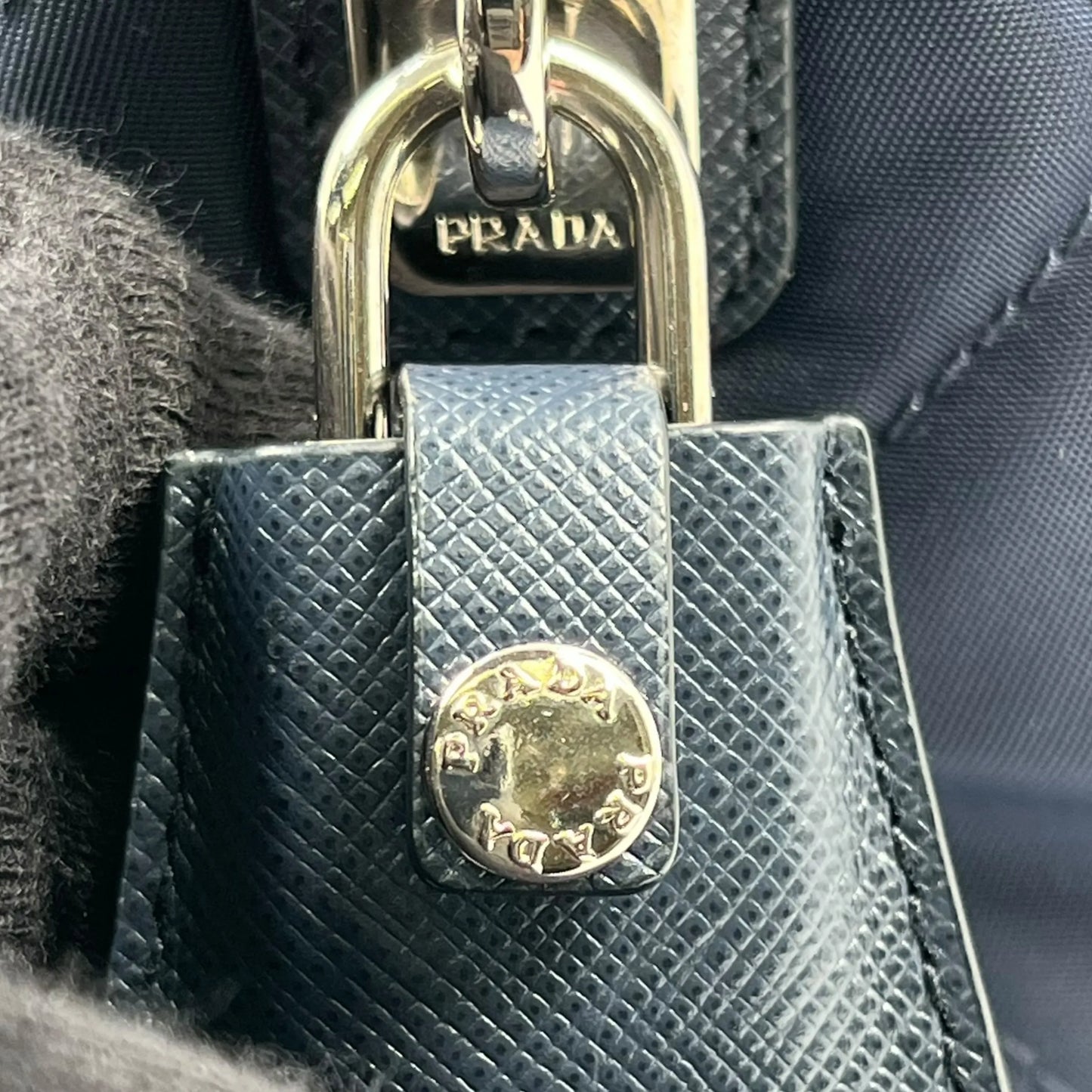 PRADA Nylon Quilting Chain Shoulder Bag - Navy