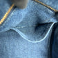 PRADA Canapa Denim Tote Bag Hand Bag - Blue